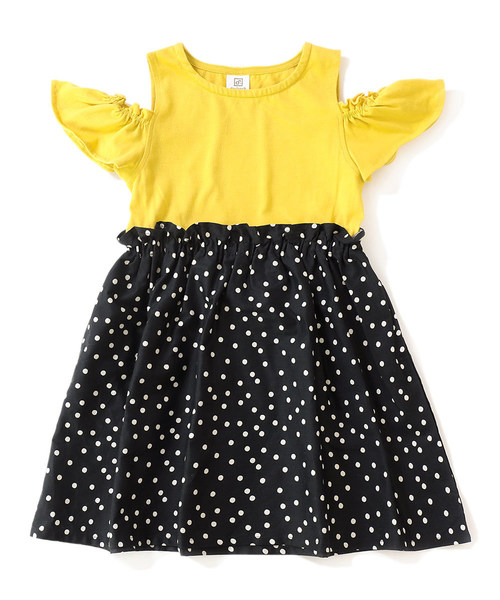 devirock(デビロック)の「オフショルドッキングワンピース(ワンピース・キッズ・イエロー/ラベンダー/ホワイト/ネイビー・140cm/150cm/160cm/110cm/100cm/120cm/130cm)」の14枚目の写真