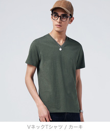 ZOZO | VネックTシャツ（パターンオーダー）/カーキ[MEN](Tシャツ/カットソー)