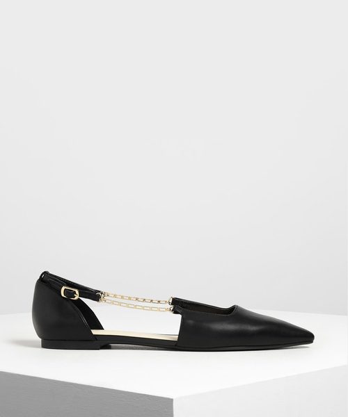 CHARLES & KEITH(チャールズ & キース)の「チェーンストラップ バレリーナフラット / Chain Strap Ballerina Flats(バレエシューズ・レディース・ブラック/ブラウン/アイボリー・22.5cm/23cm/23.5cm/24.5cm)」の2枚目の写真