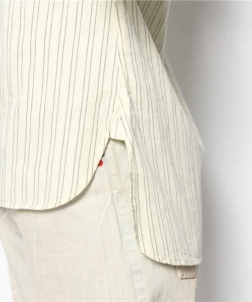 BEAMS BOY（ビームスボーイ）の「KICS DOCUMENT. / バンドカラーシャツ（シャツ/ブラウス・レディース・ホワイト/ネイビー・ONE SIZE）」の7枚目の写真