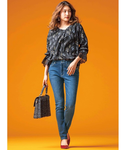 GeeRA(ジーラ)の「美脚ストレッチスキニーデニムパンツ(デニムパンツ・レディース・ブラック/ネイビー/インディゴブルー/ブルー・LARGE/X-LARGE/SMALL/MEDIUM/XX-LARGE/XXX-LARGE/XXXX-LARGE)」の13枚目の写真