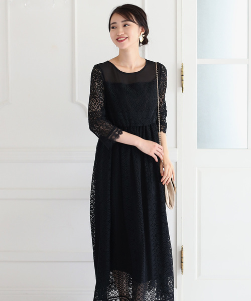 セール シフォン レース切替ロングワンピース ドレス Bou Jeloud ブージュルード のファッション通販 Zozotown