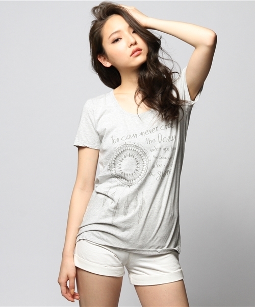 goa（ゴア）の「Cross The Ocean Tシャツ（Tシャツ/カットソー・レディース・ホワイト/グレー/グレー系その他/ライトブルー・FREE）」の3枚目の写真