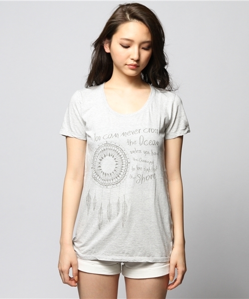 goa（ゴア）の「Cross The Ocean Tシャツ（Tシャツ/カットソー・レディース・ホワイト/グレー/グレー系その他/ライトブルー・FREE）」の5枚目の写真