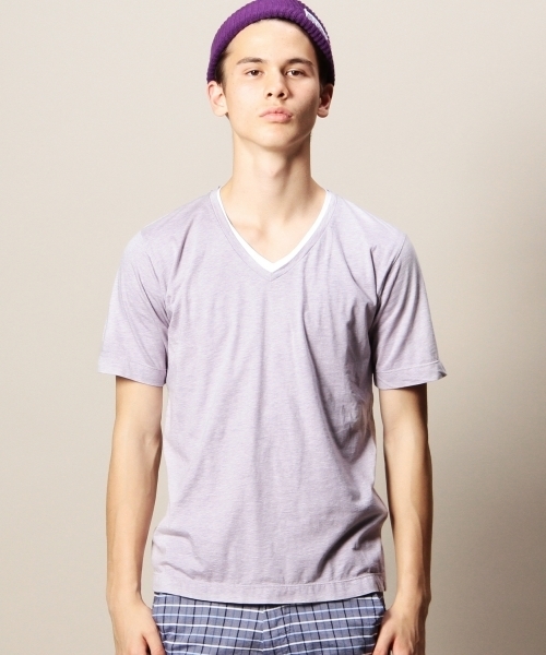 BEAUTY&YOUTH UNITED ARROWS(ビューティーアンドユースユナイテッドアローズ)の「BY コットン レイヤード Vネック カットソー◆(Tシャツ/カットソー・メンズ・グレー/ネイビー/ライラック・X-LARGE/SMALL/LARGE/MEDIUM)」の4枚目の写真