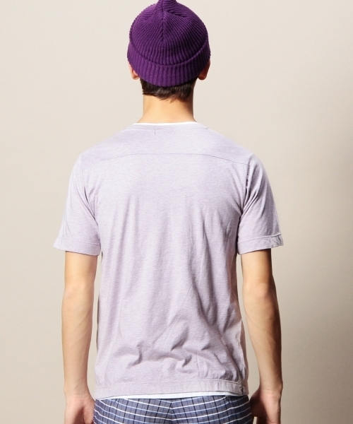 BEAUTY&YOUTH UNITED ARROWS(ビューティーアンドユースユナイテッドアローズ)の「BY コットン レイヤード Vネック カットソー◆(Tシャツ/カットソー・メンズ・グレー/ネイビー/ライラック・X-LARGE/SMALL/LARGE/MEDIUM)」の6枚目の写真