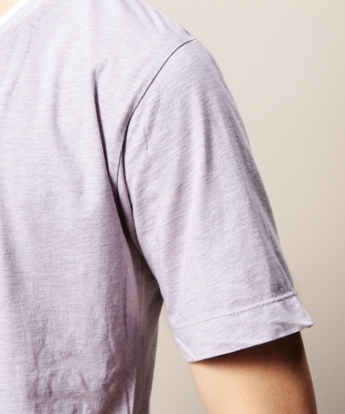 BEAUTY&YOUTH UNITED ARROWS(ビューティーアンドユースユナイテッドアローズ)の「BY コットン レイヤード Vネック カットソー◆(Tシャツ/カットソー・メンズ・グレー/ネイビー/ライラック・X-LARGE/SMALL/LARGE/MEDIUM)」の8枚目の写真