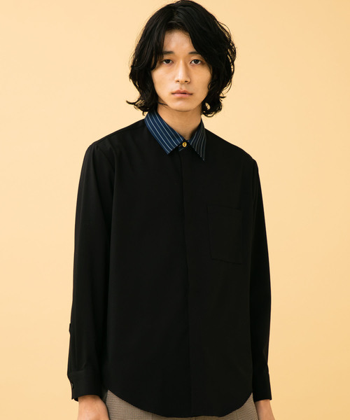 STUDIOUS(ステュディオス)の「【STUDIOUS】TRフライフロントクレリックシャツ(シャツ/ブラウス・メンズ・ブラック/ブラウン/ベージュ/ワインレッド・1/2/3)」の20枚目の写真