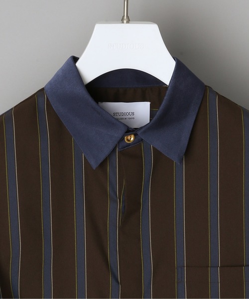 STUDIOUS(ステュディオス)の「【STUDIOUS】TRフライフロントクレリックシャツ(シャツ/ブラウス・メンズ・ブラック/ブラウン/ベージュ/ワインレッド・1/2/3)」の18枚目の写真