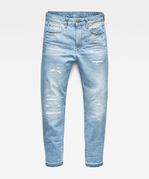G-STAR（ジースター）の「3301 Ripped Mid BF Jeans（デニムパンツ・レディース・ライトインディゴブルー・24inch/25inch/26inch/23inch/27inch）」の4枚目の写真