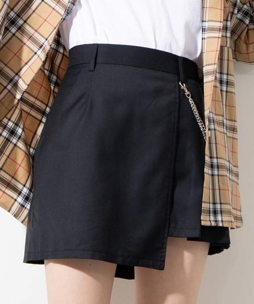WEGO（ウィゴー）の「WEGO/【セットアップ対応商品】ラップチェーンスカパン（スカート・レディース・ホワイト/グレー系その他2/ブラック/ベージュ系その他2・FREE）」の3枚目の写真