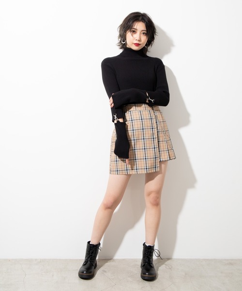 WEGO（ウィゴー）の「WEGO/【セットアップ対応商品】ラップチェーンスカパン（スカート・レディース・ホワイト/グレー系その他2/ブラック/ベージュ系その他2・FREE）」の8枚目の写真