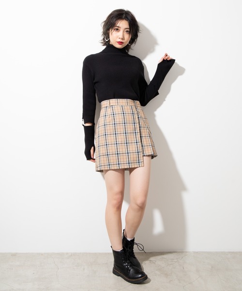 WEGO（ウィゴー）の「WEGO/【セットアップ対応商品】ラップチェーンスカパン（スカート・レディース・ホワイト/グレー系その他2/ブラック/ベージュ系その他2・FREE）」の5枚目の写真