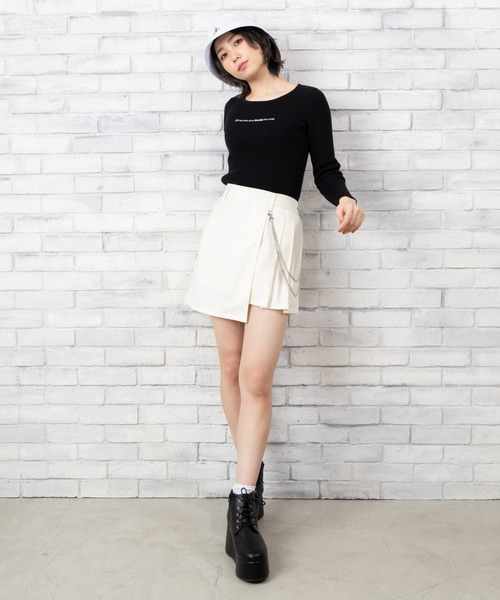 WEGO（ウィゴー）の「WEGO/【セットアップ対応商品】ラップチェーンスカパン（スカート・レディース・ホワイト/グレー系その他2/ブラック/ベージュ系その他2・FREE）」の19枚目の写真