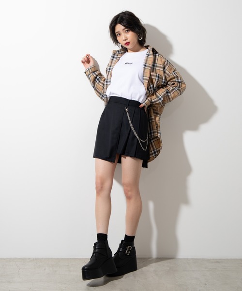 WEGO（ウィゴー）の「WEGO/【セットアップ対応商品】ラップチェーンスカパン（スカート・レディース・ホワイト/グレー系その他2/ブラック/ベージュ系その他2・FREE）」の6枚目の写真