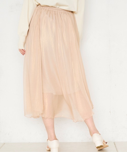 natural couture(ナチュラルクチュール)の「【WEB限定カラー有り】シアー箔スカート(スカート・レディース・サックスブルー/ミント/モカ/ライトベージュ/ラベンダー・FREE)」の20枚目の写真