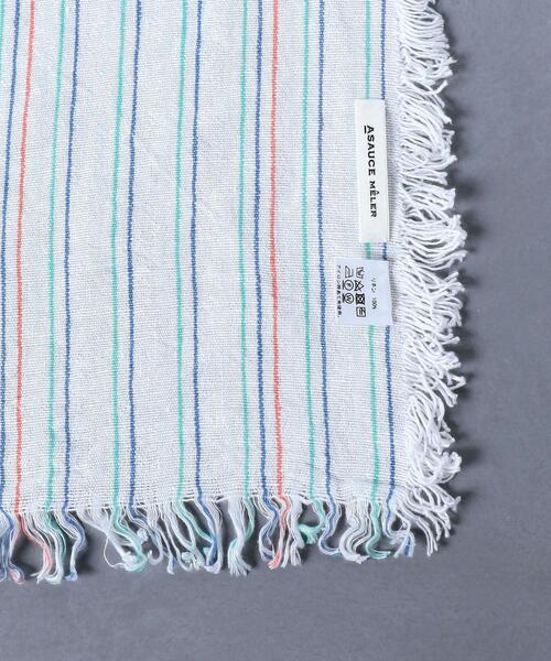 お値下げ ASAUCEMELEアソースメレ リネンマルチストライプ ストール ASAUCE MELER アソースメレ リネン マルチストライプ ストール