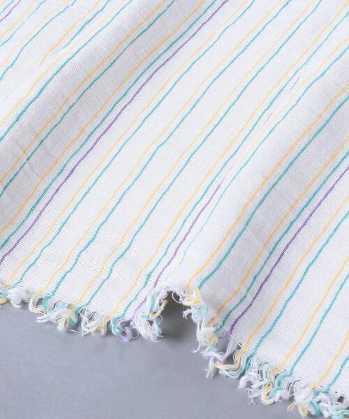 お値下げ ASAUCEMELEアソースメレ リネンマルチストライプ ストール ASAUCE MELER（アソースメレ）の「＜ASAUCE MELER（アソース