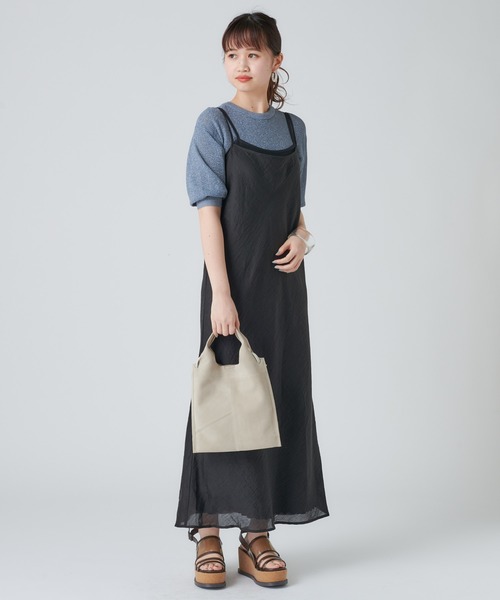 mystic（ミスティック）の「レイヤードキャミワンピース（ワンピース・レディース・ライトグレー/ブラック/グリーン/アイボリー・FREE）」の3枚目の写真