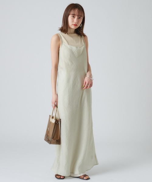 mystic（ミスティック）の「レイヤードキャミワンピース（ワンピース・レディース・ライトグレー/ブラック/グリーン/アイボリー・FREE）」の6枚目の写真