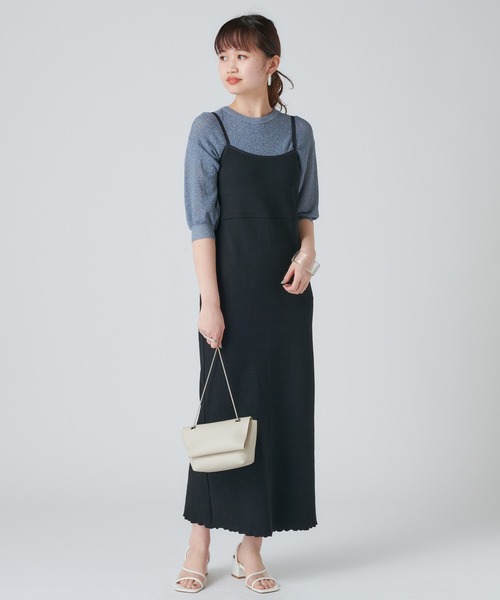 mystic（ミスティック）の「レイヤードキャミワンピース（ワンピース・レディース・ライトグレー/ブラック/グリーン/アイボリー・FREE）」の8枚目の写真