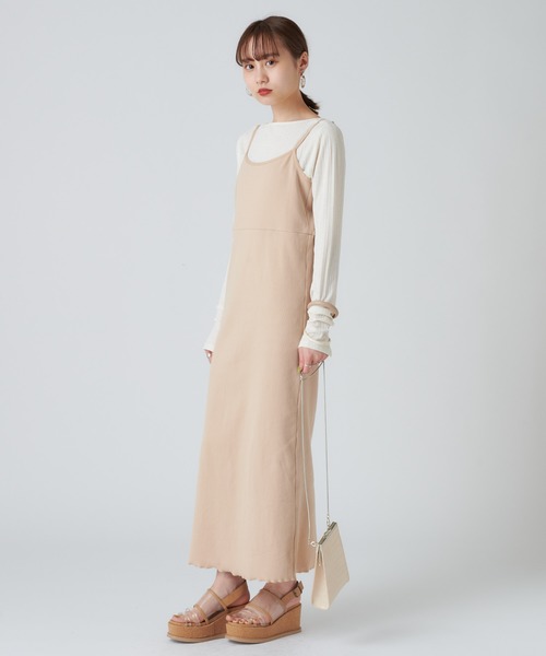 mystic（ミスティック）の「レイヤードキャミワンピース（ワンピース・レディース・ライトグレー/ブラック/グリーン/アイボリー・FREE）」の9枚目の写真