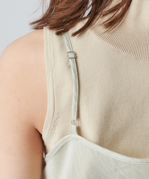 mystic（ミスティック）の「レイヤードキャミワンピース（ワンピース・レディース・ライトグレー/ブラック/グリーン/アイボリー・FREE）」の11枚目の写真