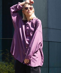 MAISON SPECIAL | 《ユニセックスアイテム》コットンシルクマルチファブリックプライムオーバーバンドカラーシャツ 【MAISON SPECIAL/メゾンスペシャル】(シャツ/ブラウス)