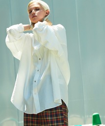 MAISON SPECIAL | 《ユニセックスアイテム》コットンシルクマルチファブリックプライムオーバーバンドカラーシャツ 【MAISON SPECIAL/メゾンスペシャル】(シャツ/ブラウス)