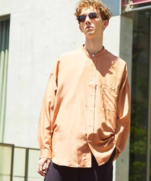 MAISON SPECIAL | 《ユニセックスアイテム》コットンシルクマルチファブリックプライムオーバーバンドカラーシャツ 【MAISON SPECIAL/メゾンスペシャル】(シャツ/ブラウス)