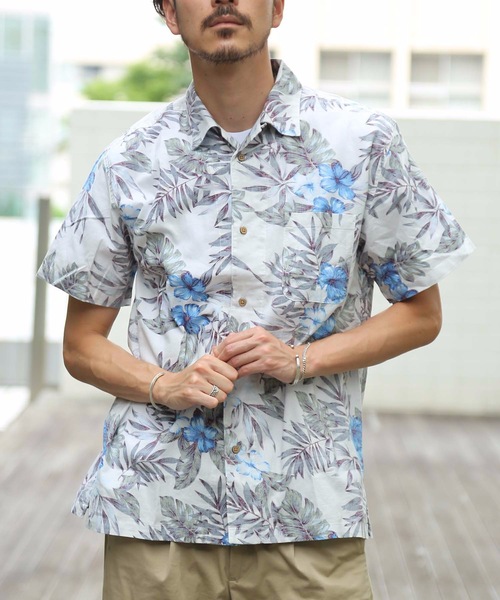 セール Blue Standard アロハ柄 綿素材 ベーシック リラクシングシルエット ユニセックスサイジング 開襟シャツ シャツ ブラウス Blue Standard ブルースタンダード のファッション通販 Zozotown