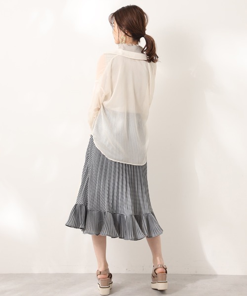 one after another NICE CLAUP（ワンアフターアナザーナイスクラップ）の「プチハイ刺繍テレコインナー（タンクトップ・レディース・オフホワイト/ベージュ/ピンクベージュ・FREE）」の13枚目の写真