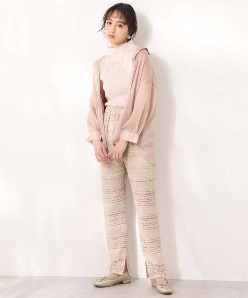 one after another NICE CLAUP（ワンアフターアナザーナイスクラップ）の「プチハイ刺繍テレコインナー（タンクトップ・レディース・オフホワイト/ベージュ/ピンクベージュ・FREE）」の22枚目の写真