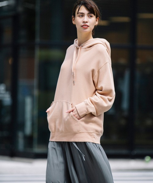 Munich（ミューニック）の「【Munich定番】バイオウォッシュフレンチテリープルオーバーフーディー（パーカー・レディース・ミント/ブラック/クリーム/霜降りグレー/ピンク・FREE）」の5枚目の写真