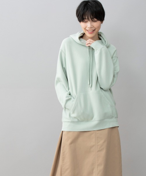 Munich（ミューニック）の「【Munich定番】バイオウォッシュフレンチテリープルオーバーフーディー（パーカー・レディース・ミント/ブラック/クリーム/霜降りグレー/ピンク・FREE）」の4枚目の写真