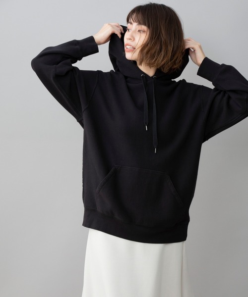 Munich（ミューニック）の「【Munich定番】バイオウォッシュフレンチテリープルオーバーフーディー（パーカー・レディース・ミント/ブラック/クリーム/霜降りグレー/ピンク・FREE）」の2枚目の写真