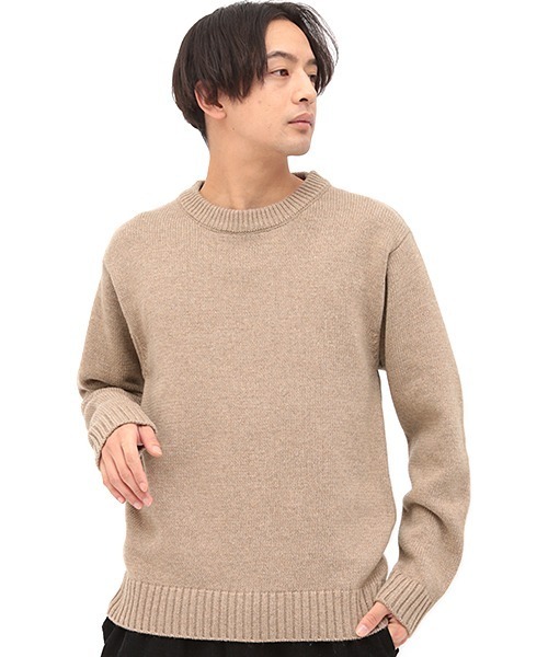 チチカカ（チチカカ）の「MIX ニットプルオーバー（ニット/セーター・メンズ・ベージュ/グレー・MEDIUM/LARGE）」の4枚目の写真