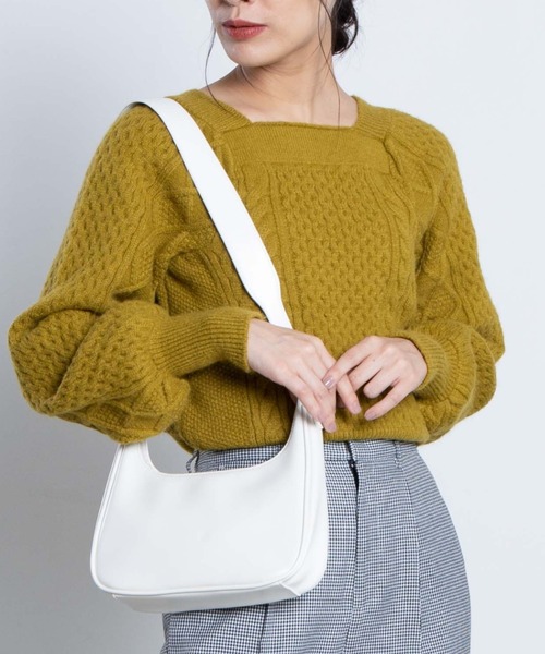 WEGO（ウィゴー）の「WEGO/サドルショルダーバッグ（ショルダーバッグ・レディース・その他1/ホワイト/ブラック・FREE）」の3枚目の写真