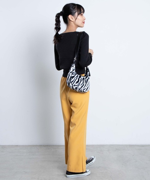 WEGO（ウィゴー）の「WEGO/サドルショルダーバッグ（ショルダーバッグ・レディース・その他1/ホワイト/ブラック・FREE）」の6枚目の写真