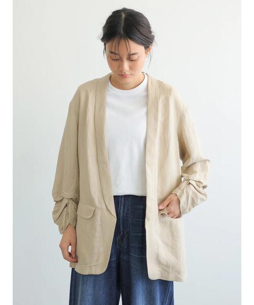 AMERICAN HOLIC(アメリカンホリック)の「リネンブレンドジャケット(テーラードジャケット・レディース・ベージュ/ブラウン・MEDIUM/LARGE)」の20枚目の写真