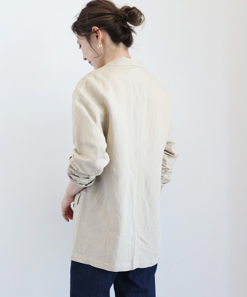 AMERICAN HOLIC(アメリカンホリック)の「リネンブレンドジャケット(テーラードジャケット・レディース・ベージュ/ブラウン・MEDIUM/LARGE)」の18枚目の写真