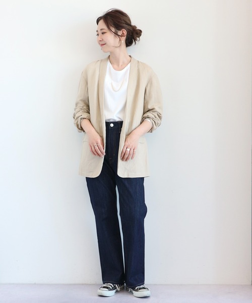 AMERICAN HOLIC(アメリカンホリック)の「リネンブレンドジャケット(テーラードジャケット・レディース・ベージュ/ブラウン・MEDIUM/LARGE)」の12枚目の写真