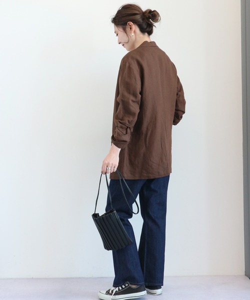 AMERICAN HOLIC(アメリカンホリック)の「リネンブレンドジャケット(テーラードジャケット・レディース・ベージュ/ブラウン・MEDIUM/LARGE)」の16枚目の写真