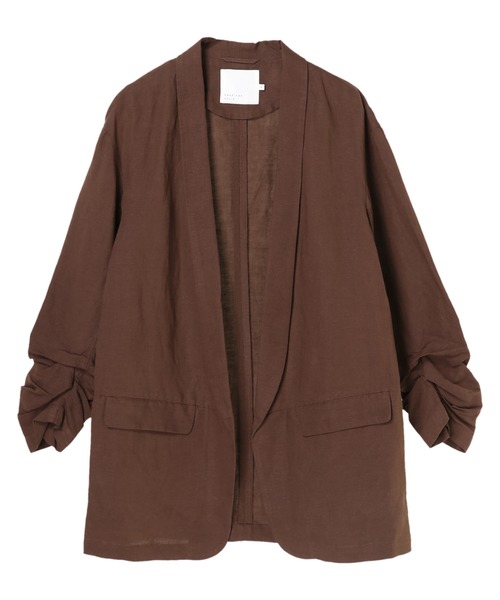 AMERICAN HOLIC(アメリカンホリック)の「リネンブレンドジャケット(テーラードジャケット・レディース・ベージュ/ブラウン・MEDIUM/LARGE)」の7枚目の写真