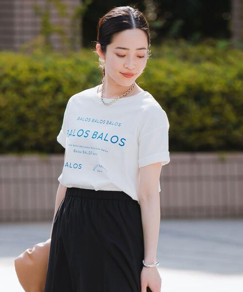 green label relaxing（グリーンレーベルリラクシング）の「SC プリント クルーネック Tシャツ（Tシャツ/カットソー・レディース・ホワイト/ブラック/ベージュ/その他2/その他1/その他3・FREE）」の5枚目の写真