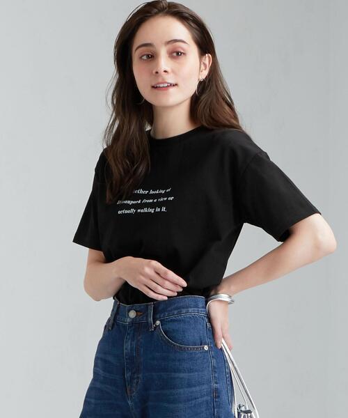 green label relaxing（グリーンレーベルリラクシング）の「SC プリント クルーネック Tシャツ（Tシャツ/カットソー・レディース・ホワイト/ブラック/ベージュ/その他2/その他1/その他3・FREE）」の2枚目の写真