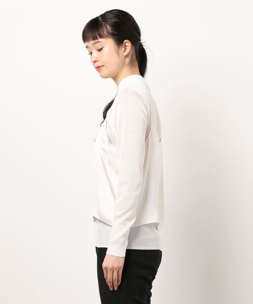 KOBE LETTUCE（コウベレタス）の「[ 2点セット ] シアータートル＋サテンキャミソール（ニット/セーター・レディース・ブラック/グレイッシュベージュ/オフホワイト・FREE）」の5枚目の写真