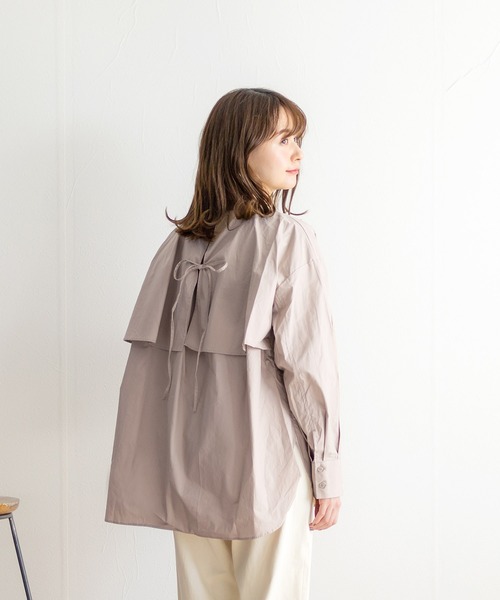 White Collection（ホワイトコレクション）の「ZOZOTOWN限定アイテム！【2021SS新作】 ヨークティアードデザインシャツブラウス（シャツ/ブラウス・レディース・ホワイト/ライトグレー/ブラック/ベージュ/サックスブルー・FREE）」の4枚目の写真