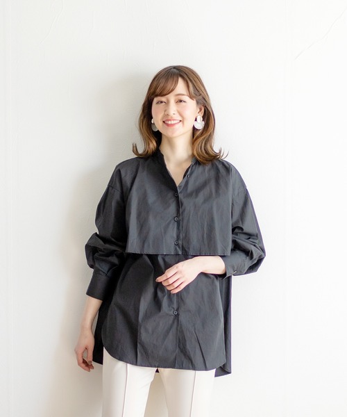 White Collection（ホワイトコレクション）の「ZOZOTOWN限定アイテム！【2021SS新作】 ヨークティアードデザインシャツブラウス（シャツ/ブラウス・レディース・ホワイト/ライトグレー/ブラック/ベージュ/サックスブルー・FREE）」の3枚目の写真