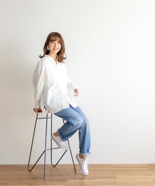 White Collection（ホワイトコレクション）の「ZOZOTOWN限定アイテム！【2021SS新作】 ヨークティアードデザインシャツブラウス（シャツ/ブラウス・レディース・ホワイト/ライトグレー/ブラック/ベージュ/サックスブルー・FREE）」の6枚目の写真